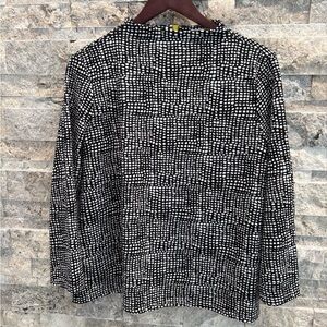 Melloday Black and White Patterned Top size L